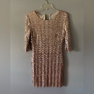 Elegant Sequin Gold Dress